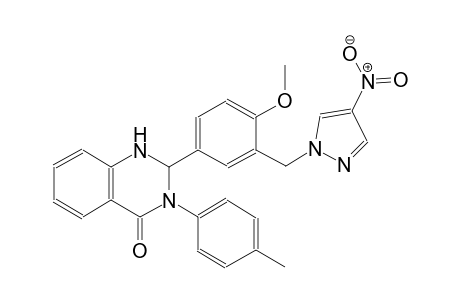 2-{4-methoxy-3-[(4-nitro-1H-pyrazol-1-yl)methyl]phenyl}-3-(4-methylphenyl)-2,3-dihydro-4(1H)-quinazolinone