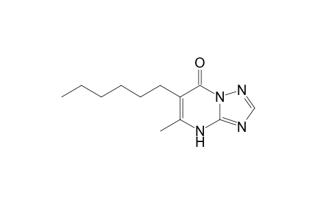 s-Triazolo[1,5-a]pyrimidin-7-ol, 6-hexyl-5-methyl-