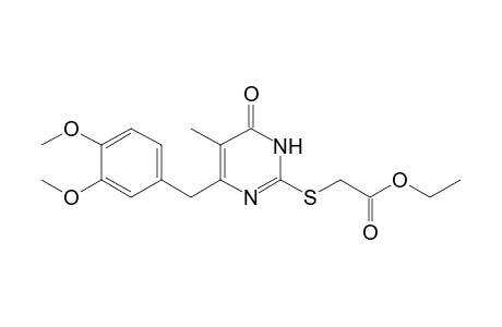 2-[(4-keto-5-methyl-6-veratryl-1H-pyrimidin-2-yl)thio]acetic acid ethyl ester