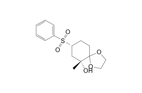 1,4-Dioxaspiro[4.5]decan-6-ol, 6-methyl-8-(phenylsulfonyl)-, cis-