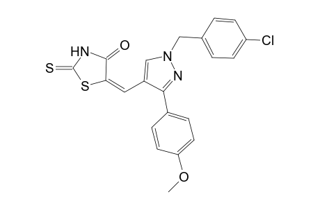 (5E)-5-{[1-(4-chlorobenzyl)-3-(4-methoxyphenyl)-1H-pyrazol-4-yl]methylene}-2-thioxo-1,3-thiazolidin-4-one