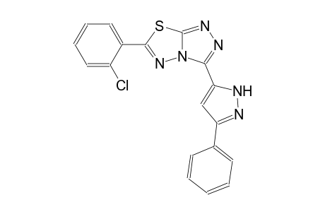 6-(2-chlorophenyl)-3-(3-phenyl-1H-pyrazol-5-yl)[1,2,4]triazolo[3,4-b][1,3,4]thiadiazole