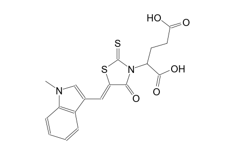 2-{(5Z)-5-[(1-methyl-1H-indol-3-yl)methylene]-4-oxo-2-thioxo-1,3-thiazolidin-3-yl}pentanedioic acid