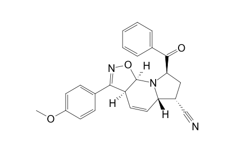 Isoxazolo[5,4-e]indolizine-6-carbonitrile, 8-benzoyl-3a,5a,6,7,8,9a-hexahydro-3-(4-methoxyphenyl)-, (3a.alpha.,5a.beta.,6.alpha.,8.beta.,9a.alpha.)-