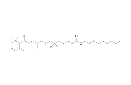 Sterterpenoic ester [n-non-2'-en-1'-yl 13-(15,19,19-trimethylcyclohex-14,16-dienyl)-2,6,10-trimethyltetradec-6-ol-13-on-1-oate]