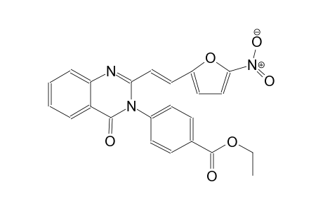 benzoic acid, 4-(2-[(E)-2-(5-nitro-2-furanyl)ethenyl]-4-oxo-3(4H)-quinazolinyl)-, ethyl ester