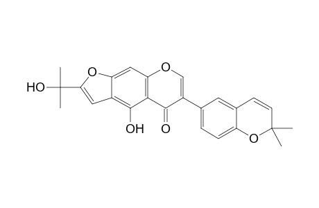 ULEXIN-C;5-HYDROXY-6,7-(2-(1-HYDROXY-1-METHYLETHYL)-FURAN)-3',4'-(2,2-DIMETHYLPYRANO)-ISOFLAVONE