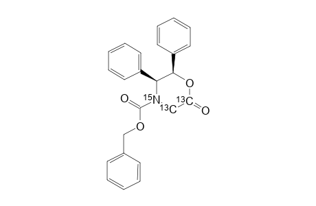 [2,3-(13)-C-(2),(15)-N]-(5S,6R)-4-BENZYLOXYCARBONYL-5,6-DI-PHENYL-2,3,5,6-TETRAHYDRO-4H-1,4-OXAZIN-2-ONE