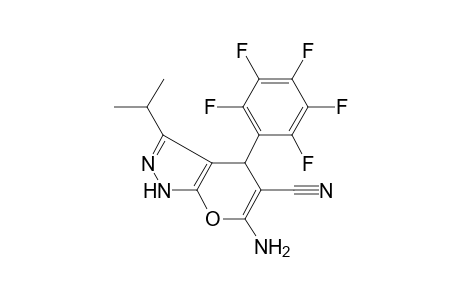 Pyrano[2,3-c]pyrazole-5-carbonitrile, 1,4-dihydro-6-amino-4-pentafluorophenyl-3-isopropyl-