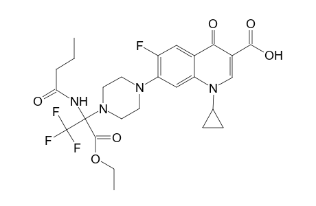 7-[4-(1-Butyramido-1-ethoxycarbonyl-2,2,2-trifluoroethyl)-1-piperazinyl]-1-cyclopropyl-6-fluoro-4(1H)-oxoquinoline-3-carboxylic acid
