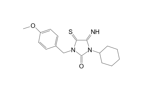 3-(4-Methoxybenzyl)-1-cyclohexyl-5-imino-4-thioxo-2-imidazolidinone