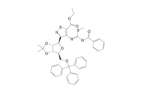 ETHYL-4-[(N-BENZOYL-5-METHYLTHIOCARBAMOYL)-AMINO]-3-(2,3-O-ISOPROPYLIDENE-5-O-TRITYL-D-RIBOFURANOSYL)-ISOTHIAZOLE-5-CARBOXYLATE