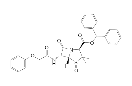 3,3-dimethyl-7-oxo-6-(2-phenoxyacetamido)-4-thia-1-azabicyclo[3.2.0]heptane-2-carboxylic acid, diphenylmethyl ester, 4-oxide