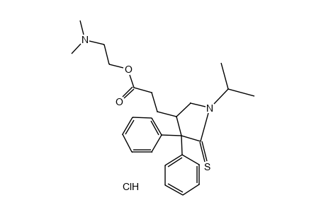 4,4-diphenyl-1-isopropyl-5-thioxo-3-pyrrolidinepropionic acid, 2-(dimethylamino)ethyl ester, hydrochloride