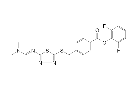 alpha-{{5-{[(dimethylamino)methylene]amino}-1,3,4-thiadiazol-2-yl}thio}-p-toluic acid, 2,6-difluorophenyl ester