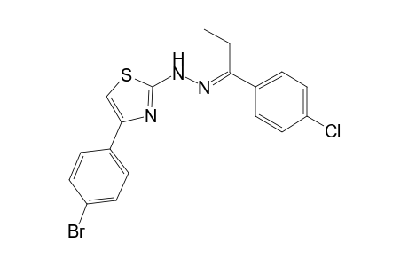 1-propanone, 1-(4-chlorophenyl)-, [4-(4-bromophenyl)-2-thiazolyl]hydrazone, (1E)-