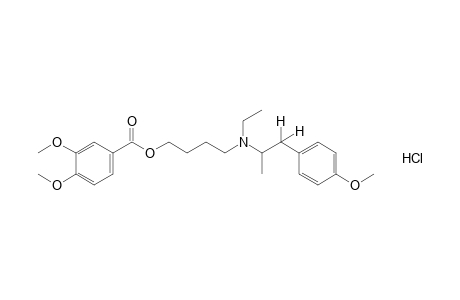 veratric acid, 4-[ethyl(p-methoxy-alpha-methylphenethyl)amino]butyl ester, hydrochloride