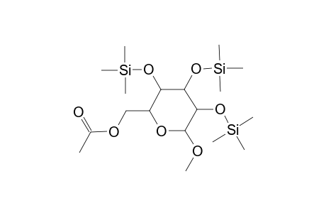 Methyl 6-O-acetyl-2,3,4-tris-O-(trimethylsilyl)hexopyranoside
