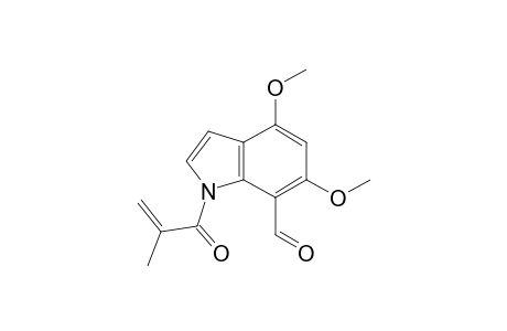 4,6-Dimethoxy-1-(2'-methyl-1'-oxoprop-2'-enyl)-indole-7-carbaldehyde