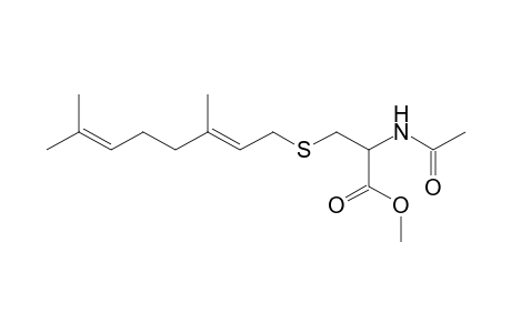 2-Acetylamino-3-(3,7-dimethyl-octa-2,6-dienylsulfanyl)-propionic acid methyl ester