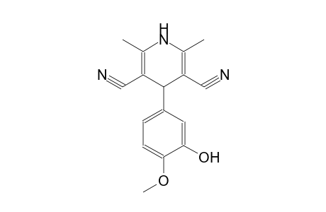 3,5-Pyridinedicarbonitrile, 1,4-dihydro-4-(3-hydroxy-4-methoxyphenyl)-2,6-dimethyl-