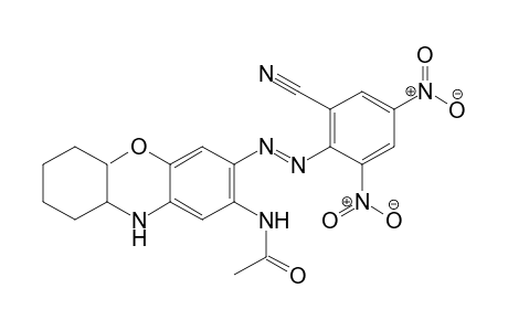 (E)-N-(2-((2-cyano-4,6-dinitrophenyl)diazenyl)-5-(cyclohexylamino)-4-methoxyphenyl)acetamide