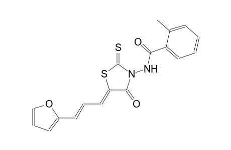 N-{(5Z)-5-[(2E)-3-(2-furyl)-2-propenylidene]-4-oxo-2-thioxo-1,3-thiazolidin-3-yl}-2-methylbenzamide
