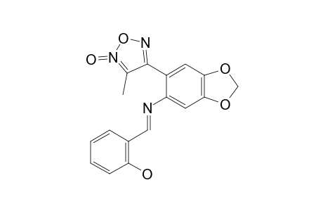 4-[2-(2-HYDROXYBENZYLYDEN)-AMINO-4,5-METHYLENDIOXYPHENYL]-3-METHYLFUROXAN