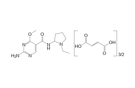 2-amino-N-(1-ethyl-2-pyrrolidinyl)-4-methoxy-5-pyrimidinecarboxamide, fumarate(1.1/2)