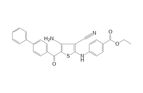 p-{[4-amino-3-cyano-5-(p-phenylbenzoyl)-2-thienyl]amino}benzoic acid, ethyl ester