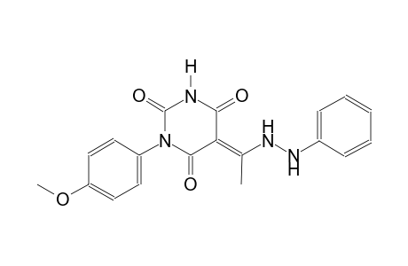 (5E)-1-(4-methoxyphenyl)-5-[1-(2-phenylhydrazino)ethylidene]-2,4,6(1H,3H,5H)-pyrimidinetrione