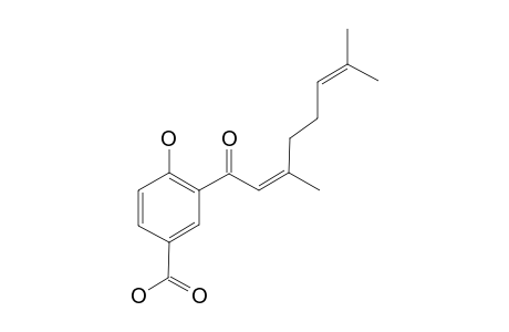 4-HYDROXY-3-(3,7-DIMETHYL-1-OXO)-2(Z),6-OCTADIENYLBENZOIC-ACID