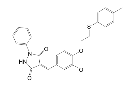 (4Z)-4-(3-methoxy-4-{2-[(4-methylphenyl)sulfanyl]ethoxy}benzylidene)-1-phenyl-3,5-pyrazolidinedione