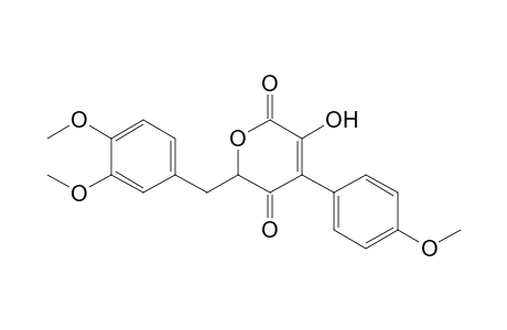 6-(3',4'-DIMETHOXYPHENYL)-METHYL-3-HYDROXY-4-(4''-METHOXYPHENYL)-2H-PYRAN-2,5(6H)-DIONE