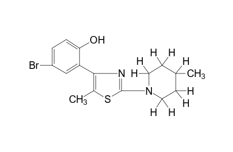 4-bromo-2-[5-methyl-2-(4-methylpiperidino)-4-thiazolyl]phenol