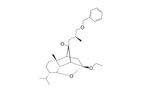 (+)-(1R,3S,5S,6R,7R,8S,9S,12S,2'S)-6-[3'-BENZYLOXY-2'-METHYLPROPYL]-3-ETHOXY-9-METHYL-12-ISOPROPYL-2-OXATETRACYCLO-[6.4.0.0(3,7).0(5,9)]-DODECAN-6-OL