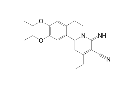 9,10-Diethoxy-6,7-dihydro-4-imino-2-ethylbenzo[a]quinolizin-3-carbonitrile