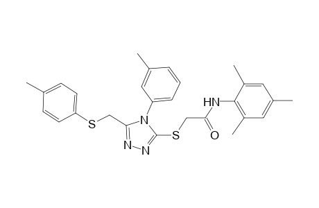 N-mesityl-2-[(4-(3-methylphenyl)-5-{[(4-methylphenyl)sulfanyl]methyl}-4H-1,2,4-triazol-3-yl)sulfanyl]acetamide