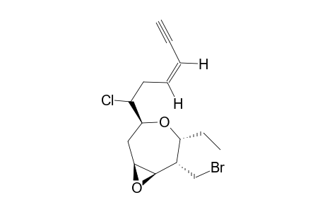 ROGIOLENYNE-A;(-)-(1R*,2S*,3R*,5S*,7S*)-2-(BROMOMETHYL)-5-[(Z)-1-CHLOROHEX-3-EN-5-YNYL]-3-ETHYL-4,8-DIOXABICYCLO-[5.1.0]-OCTANE