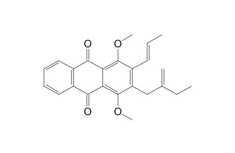 3-(2'-ETHYLPROP-2'-ENYL)-1,4-DIMETHOXY-2-(PROP-1''-ENYL)-ANTHRAQUINONE