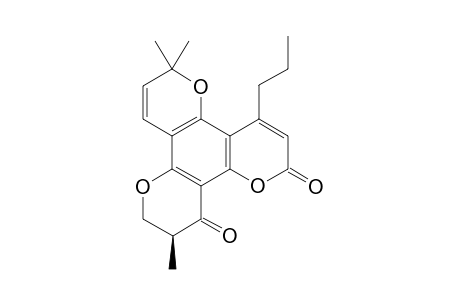 (+-)-10,11-dihydro-4-propyl-6,6,11-trimethyl-2H,6H,12H-benzo[1,2-B:3,4:B',5,6-B'']tripyran-2,12-dione