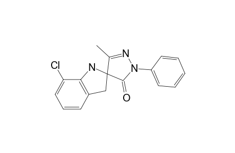 Spiro[2H-indole-2,4'-[4H]pyrazol]-3'(2'H)-one, 7-chloro-1,3-dihydro-5'-methyl-2'-phenyl-