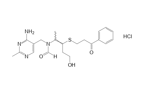 N-[(4-amino-2-methyl-5-pyrimidinyl)methyl]-N-{2-[(2-benzoylethyl)thio]-4-hydroxy-1-methyl-1-butenyl}formamide, monohydrochloride