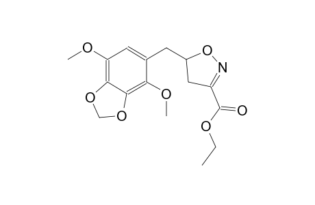 3-isoxazolecarboxylic acid, 5-[(4,7-dimethoxy-1,3-benzodioxol-5-yl)methyl]-4,5-dihydro-, ethyl ester