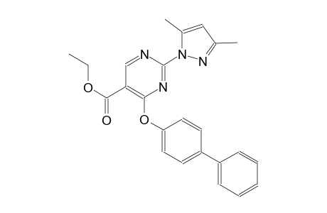 ethyl 4-([1,1'-biphenyl]-4-yloxy)-2-(3,5-dimethyl-1H-pyrazol-1-yl)-5-pyrimidinecarboxylate