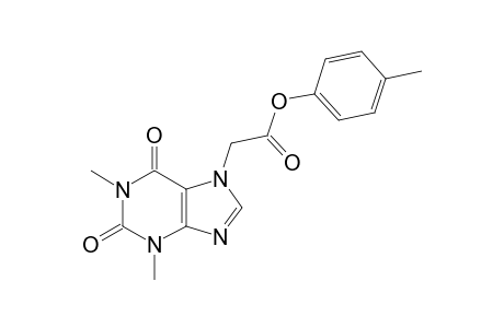 1,3-dimethyl-2,6-dioxo-1,2,3,6-tetrahyropurine-7-acetic acid, p-tolyl ester