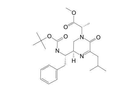 (5S)-3-ISOBUTYL-5-[(1S)-1-(TERT.-BUTYLOXYCARBONYLAMINO)-2-PHENYLETHYL]-1-[(1S)-1-METHOXYCARBONYLETHYL]-2-OXO-1,2,5,6-TETRAHYDROPYRAZINE