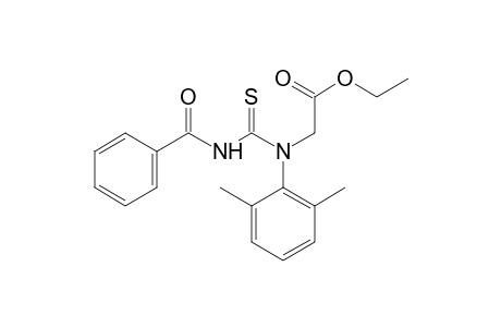 N-[benzoly(thiocarbamoyl)]-N-(2,6-xylyl)glycine, ethyl ester