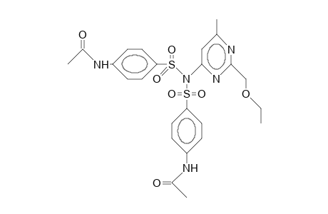 N-[4-[(4-acetamidophenyl)sulfonyl-[2-(ethoxymethyl)-6-methylpyrimidin-4-yl]sulfamoyl]phenyl]acetamide