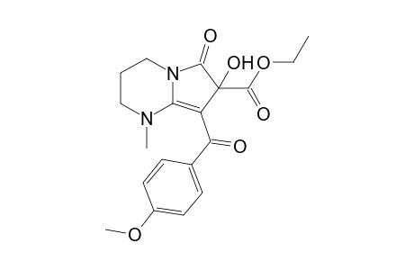 7-ETHOXYCARBONYL-7-HYDROXY-1-METHYL-8-(4-METHOXY-BENZOYL)-6-OXO-1,2,3,4,6,7-HEXAHYDROPYRROLO-[1,2-A]-PYRIMIDINE